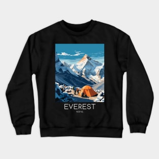 A Pop Art Travel Print of Mount Everest - Nepal Crewneck Sweatshirt